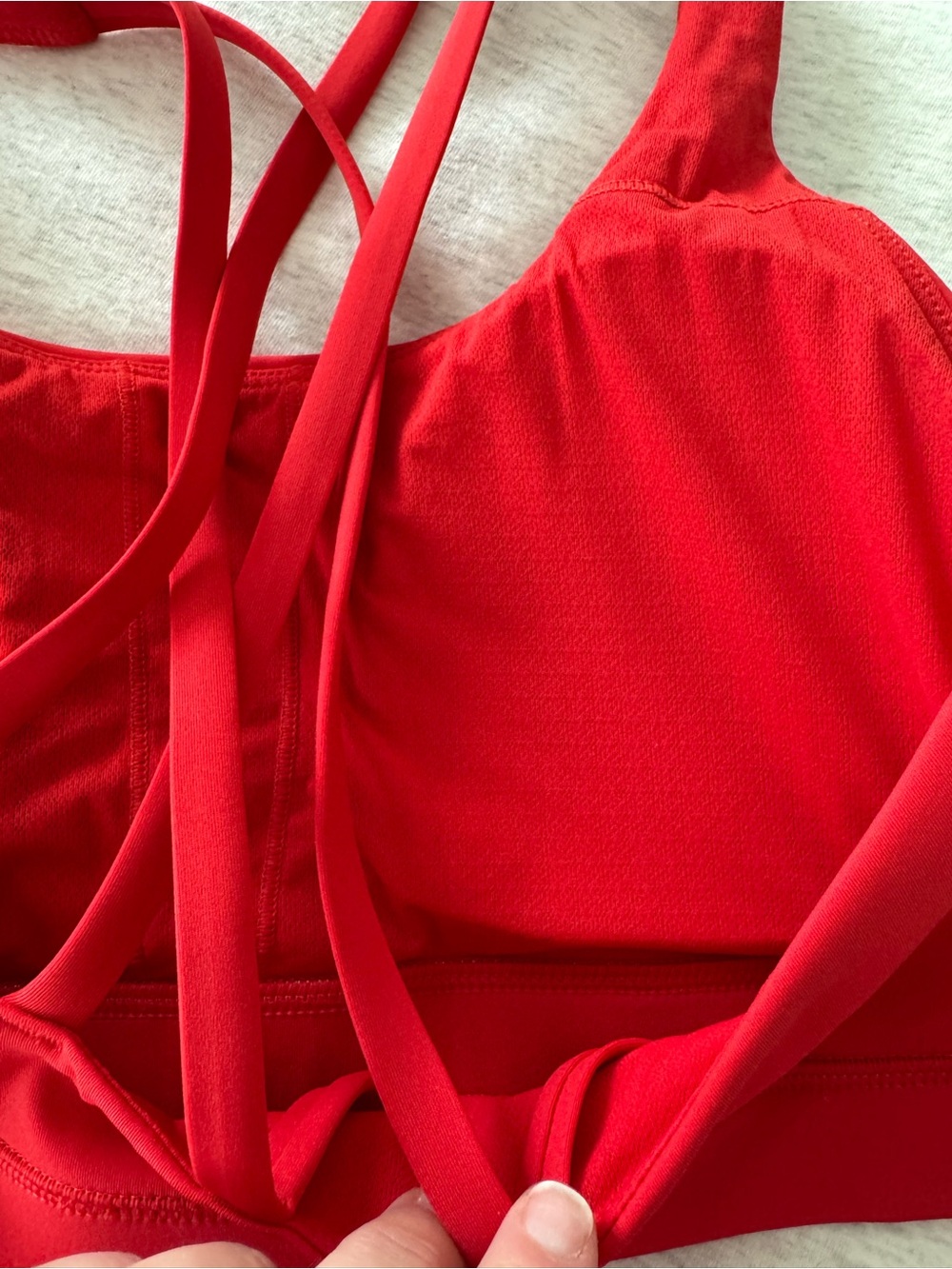 CRZ Yoga Red Strappy Sports Bra & Biker Short Set - Picture 3 of 5